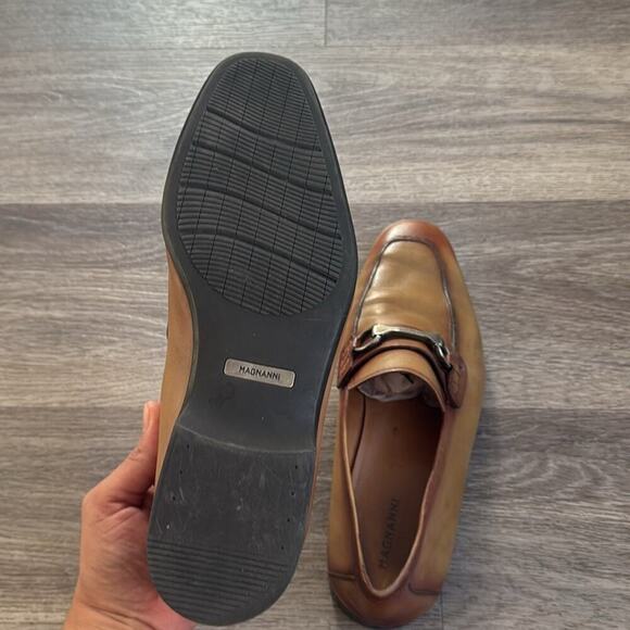 Magnanni Rafa II Apron Men’s Toe Bit Brown Loafers 8M Leather Dress Shoes Office - Picture 9 of 10